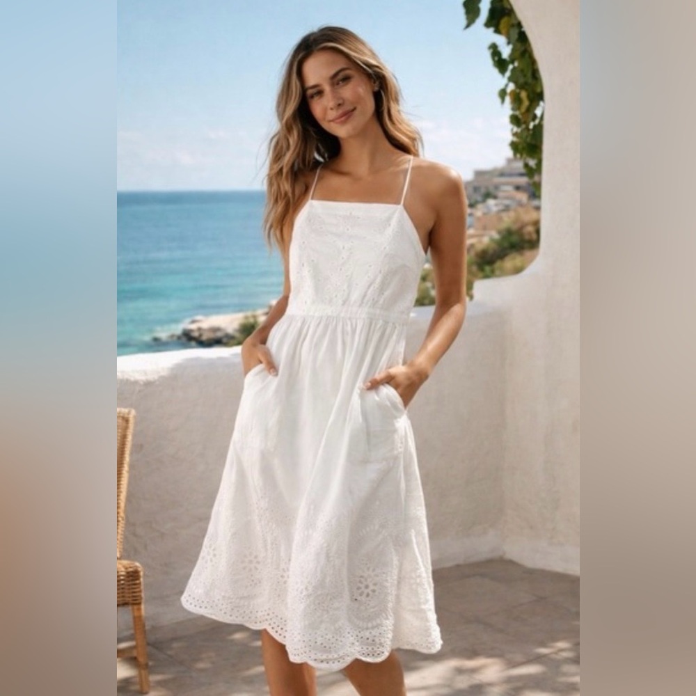 Abercrombie & Fitch lace white halter dress.